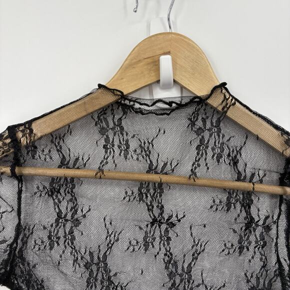 Whimsigoth Sheer Mesh Top Womens XSmall Floral Layering Fairy Grunge Indie Y2K - Picture 7 of 7